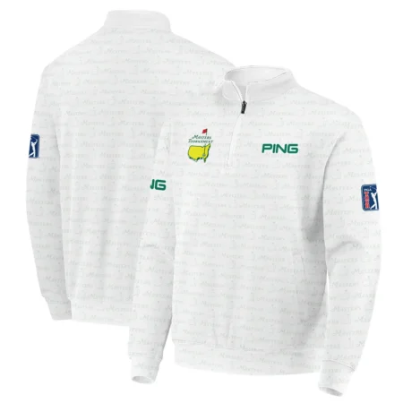 Pattern Masters Tournament Ping Quarter Zip Sweatshirt White Green Sport Love Clothing Quarter Zip Sweatshirt