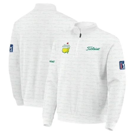 Pattern Masters Tournament Titleist Quarter Zip Sweatshirt White Green Sport Love Clothing Quarter Zip Sweatshirt