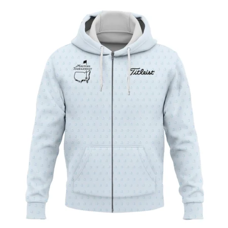 Pattern Masters Tournament Titleist Zipper Hoodie Shirt White Light Blue Color Pattern Logo  Zipper Hoodie Shirt