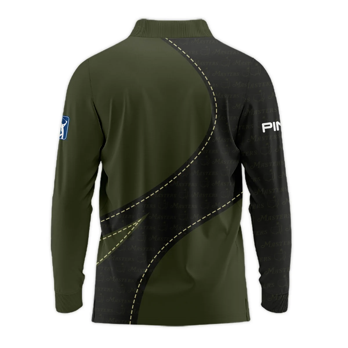 Pattern Military Green Masters Tournament Ping Long Polo Shirt Style Classic Long Polo Shirt For Men - Image 2