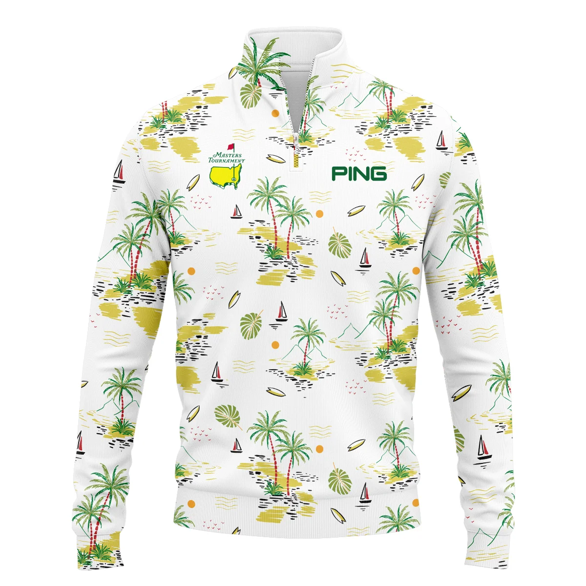 Ping Landscape With Palm Trees Beach And Oceann Masters Tournament Quarter Zip Sweatshirt Style Classic Quarter Zip Sweatshirt