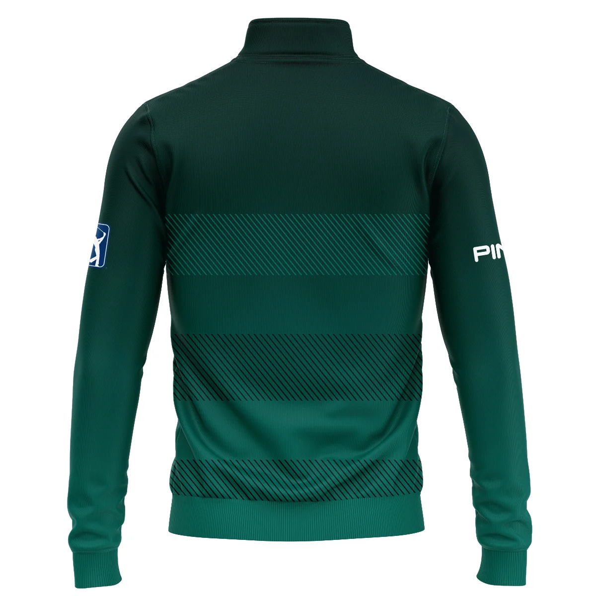 Ping Masters Tournament Dark Green Gradient Stripes Pattern Golf Sport Quarter Zip Sweatshirt Style Classic Quarter Zip Sweatshirt - Image 2