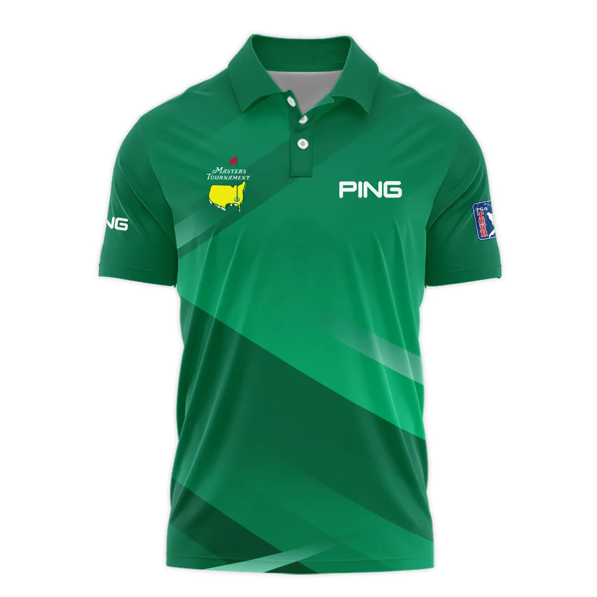 Ping Masters Tournament Golf Polo Shirt Green Gradient Pattern Sports All Over Print Polo Shirt For Men