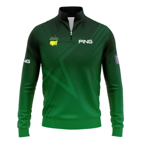Ping Masters Tournament Quarter Zip Sweatshirt Dark Green Gradient Star Pattern Golf Sports Quarter Zip Sweatshirt