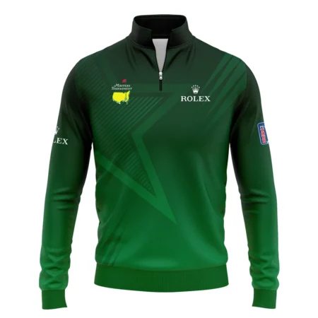 Rolex Masters Tournament Dark Green Star Pattern Quarter Zip Sweatshirt Style Classic Quarter Zip Sweatshirt