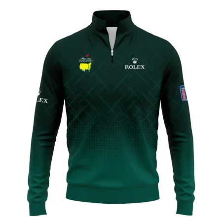 Rolex Masters Tournament Sport Jersey Pattern Dark Green Quarter Zip Sweatshirt Style Classic Quarter Zip Sweatshirt