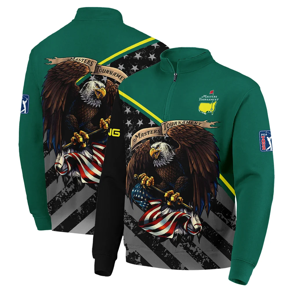 Special Version Golf Masters Tournament Ping Quarter Zip Sweatshirt Egale USA Green Color Golf Sports All Over Print Quarter Zip Sweatshirt
