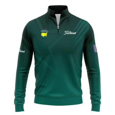 Sports Masters Tournament Titleist Quarter Zip Sweatshirt Star Pattern Dark Green Gradient Golf Quarter Zip Sweatshirt