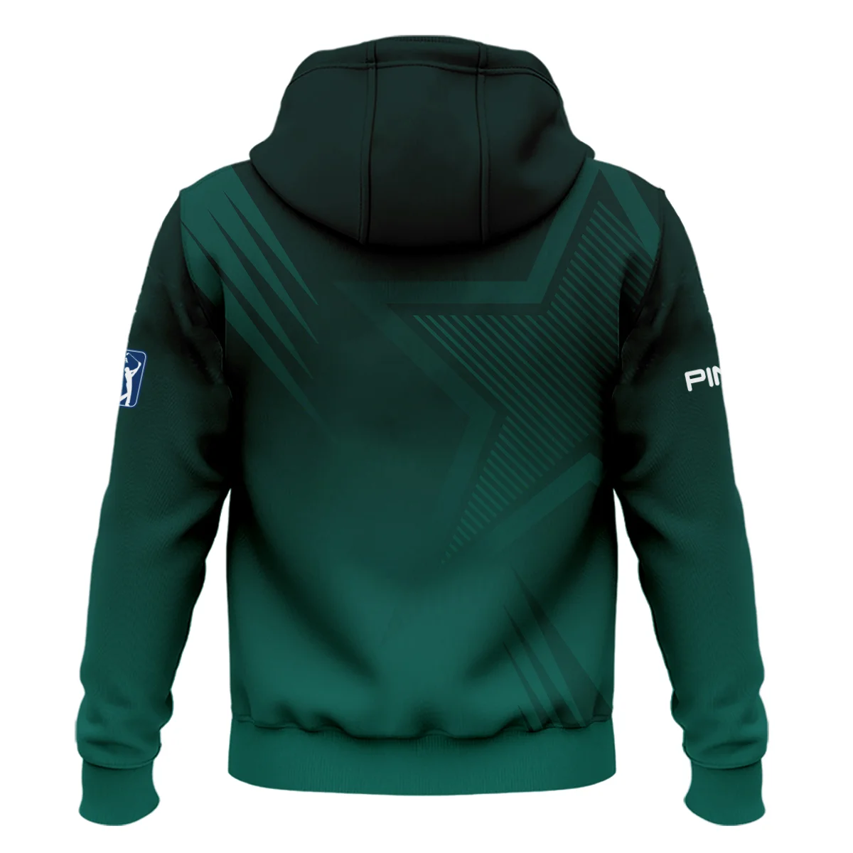 Sports Ping Masters Tournament Zipper Hoodie Shirt Star Pattern Dark Green Gradient Golf Zipper Hoodie Shirt - Image 2