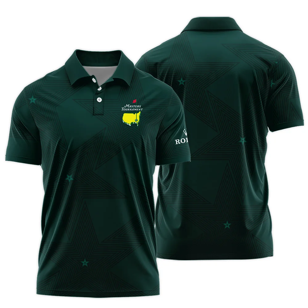 Stars Dark Green Golf Masters Tournament Rolex Polo Shirt Style Classic Polo Shirt For Men - Image 3