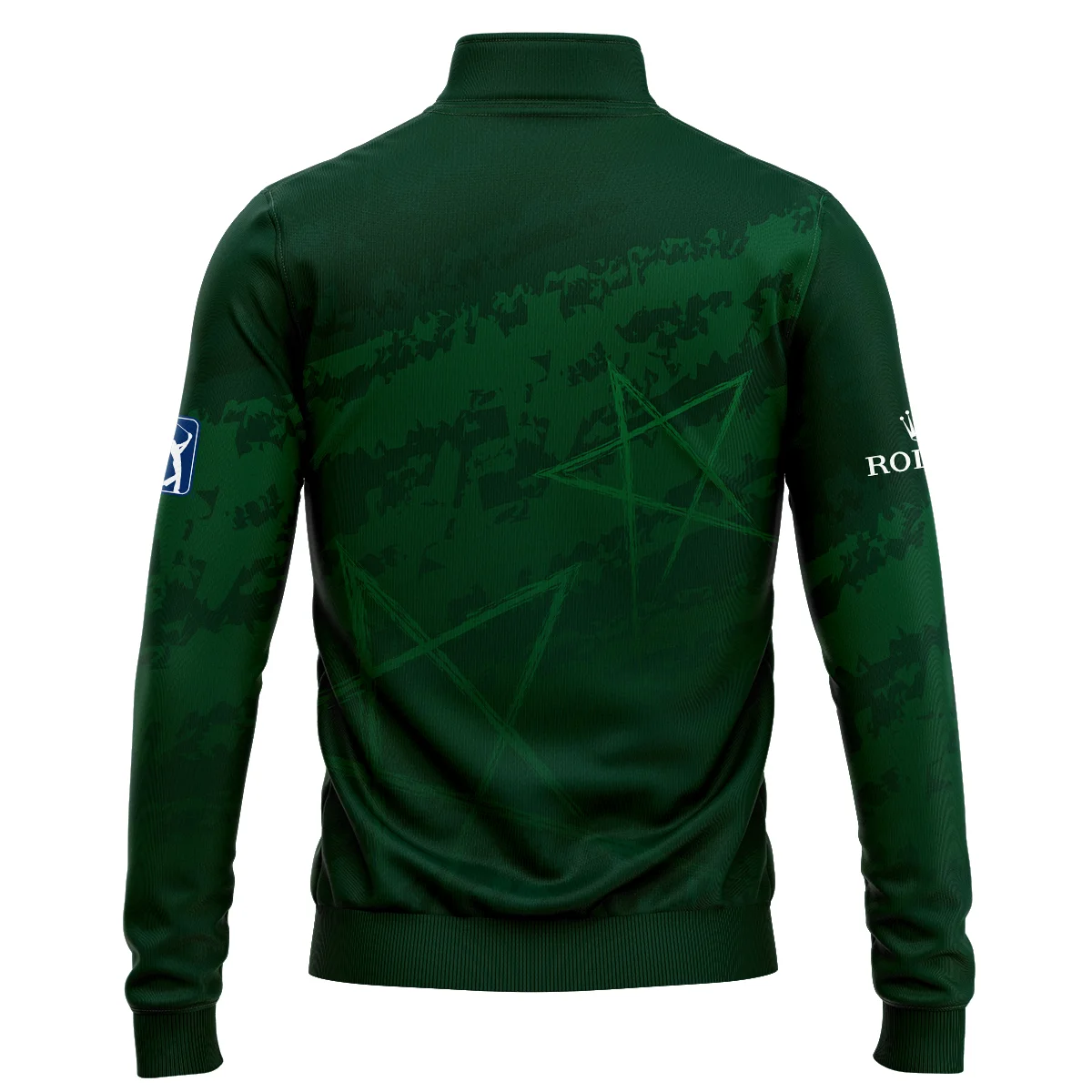Stars Gradient Dark Green Grunge Pattern Masters Tournament Rolex Quarter Zip Sweatshirt Style Classic Quarter Zip Sweatshirt - Image 2