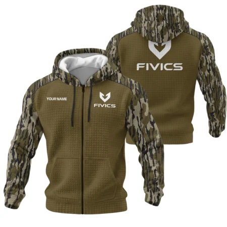 Fivics Archery Zipper Hoodie Quilted Waffle Designed for True Fans QTAR190125A1FIV