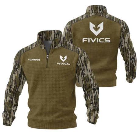 Fivics Archery Quarter Zip Sweatshirt Quilted Waffle Designed for True Fans QTAR170125A1FIV