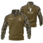 Trophy Ridge Quarter Zip Sweatshirt Quilted Waffle Designed for True Fans QTAR170125A1SPT