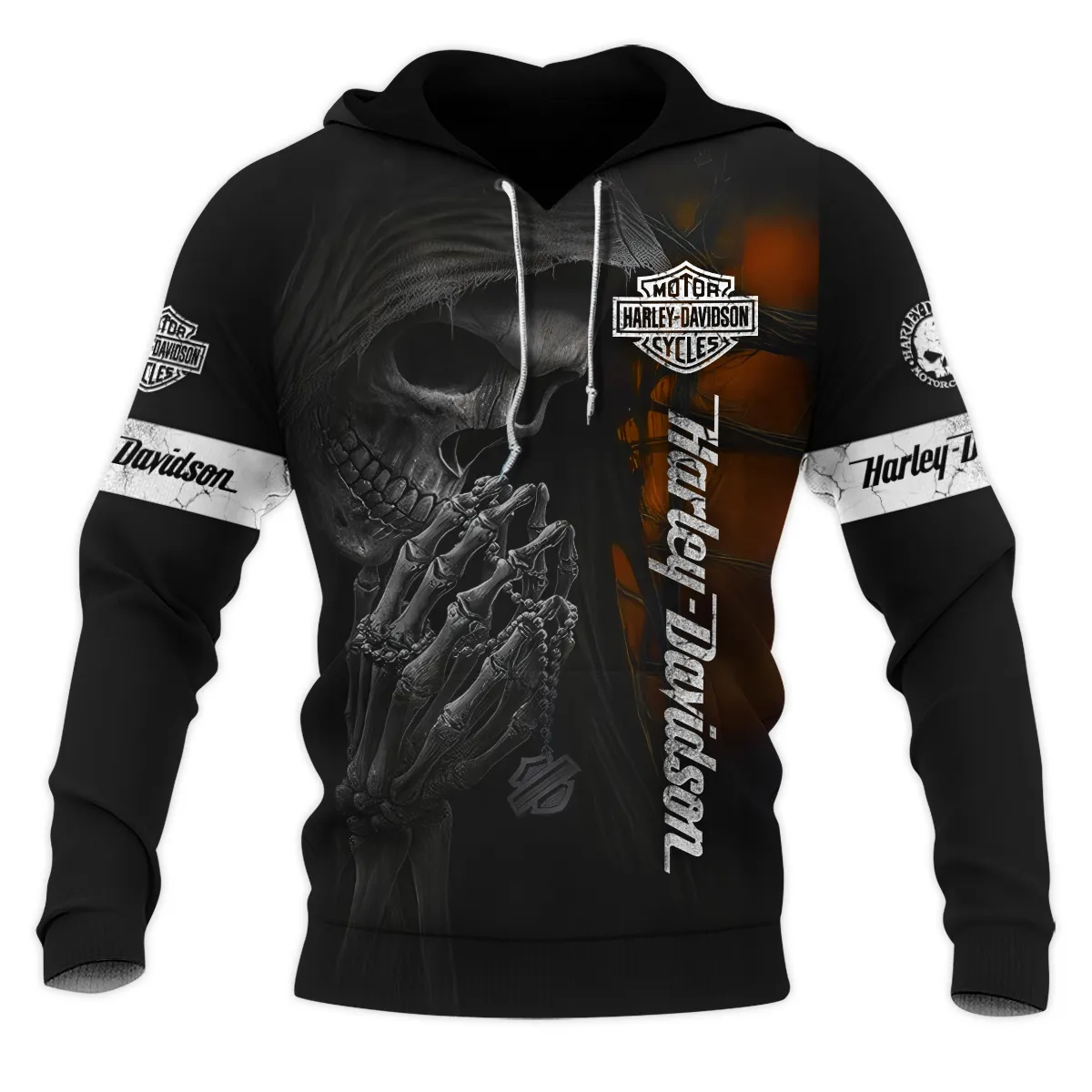 Harley-Davidson Motorcycle Skull Devotion Wings Hoodie Gift Fan Love QTVA2712HLC10-HD - Image 2