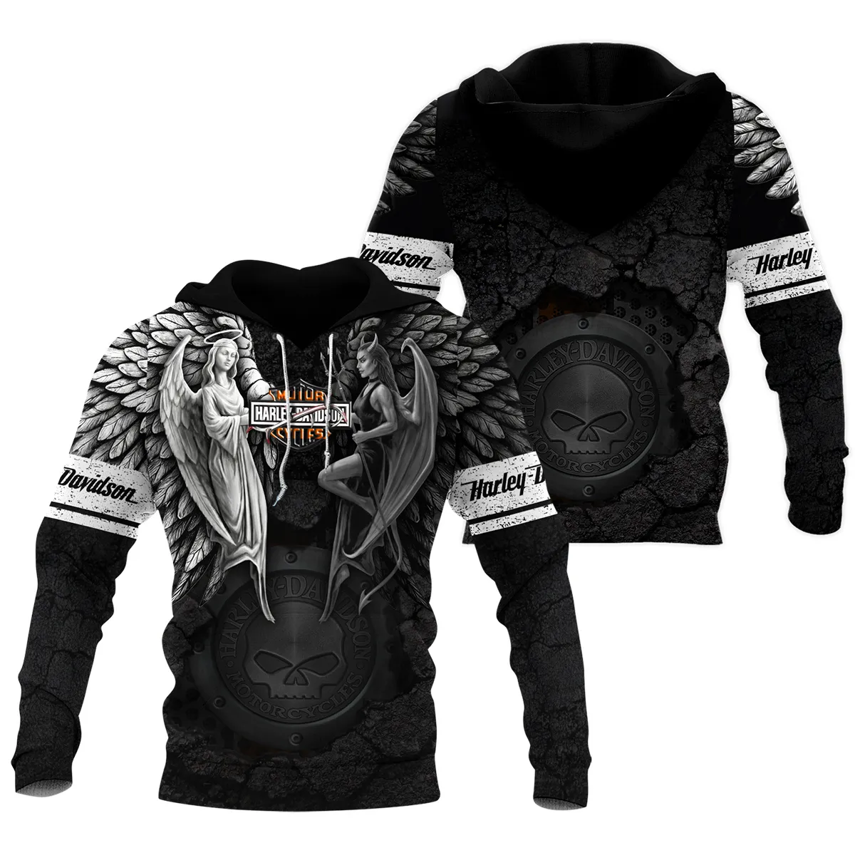 Harley-Davidson Motorcycle Guardian & Fallen Hoodie Gift Fan Love QTVA2712HLC8-HD