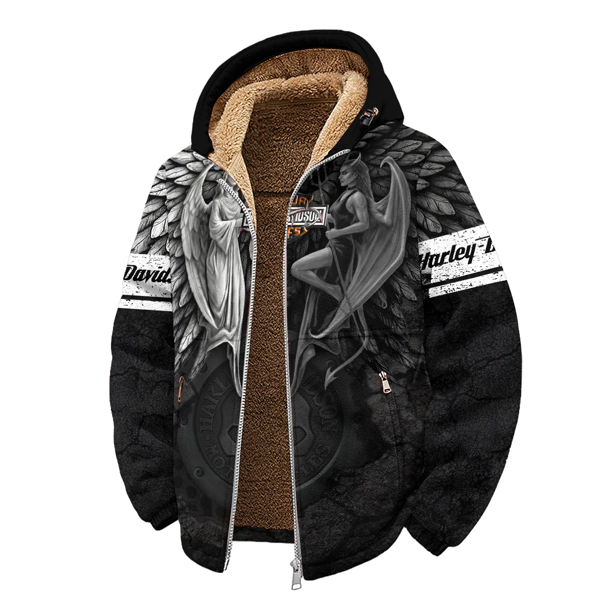Harley-Davidson Motorcycle Guardian & Fallen Winter Fleece Jacket Gift Fan Love QTVA2712HLC8-WSFJ - Image 2