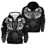 Harley-Davidson Motorcycle Dark Skull Angel Wings Hoodie Half Zipper Gift Fan Love QTVA2712HLC07-HDF
