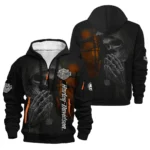 Harley-Davidson Motorcycle Skull Devotion Wings Hoodie Half Zipper Gift Fan Love QTVA2712HLC10-HDF