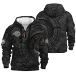 Harley-Davidson Motorcycle Stone & Steel Hoodie Half Zip Quilted Waffle Gift Fan Love QTVA2712HLC09-HDFQW