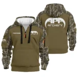 APA Archery Hoodie Half Zip Quilted Waffle All Over Print For True Fans QTAR010525A1APA