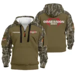 Obsession Bows Hoodie Half Zip Quilted Waffle All Over Print For True Fans QTAR010525A1OBS