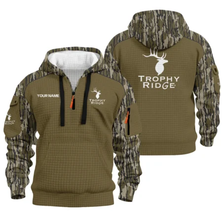 Trophy Ridge Hoodie Half Zip Quilted Waffle All Over Print For True Fans QTAR010525A1SPT