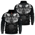 Harley-Davidson Motorcycle Dark Skull Angel Wings Sweatshirt Zipper Gift Fan Love QTVA2712HLC07-SHZ