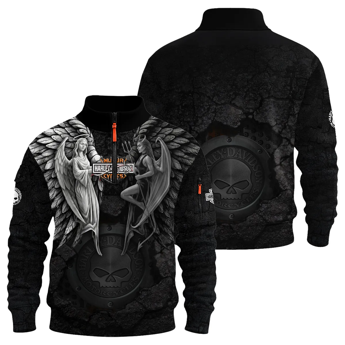 Harley-Davidson Motorcycle Guardian & Fallen Sweatshirt Zipper Gift Fan Love QTVA2712HLC8-SHZ