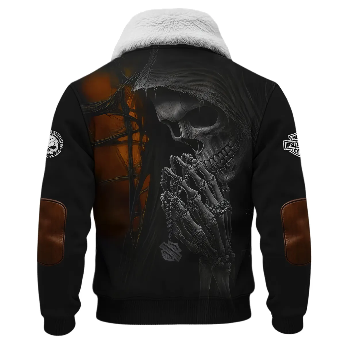 Harley-Davidson Motorcycle Skull Devotion Wings Fleece Jacket Gift Fan Love QTVA2712HLC10-FJ - Image 3