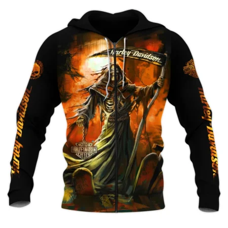 Harley-Davidson Motorcycle Silent Dominion Zipper Hoodie All Over Prints Gift Fan Love QTVAHL250226A11-ZHD
