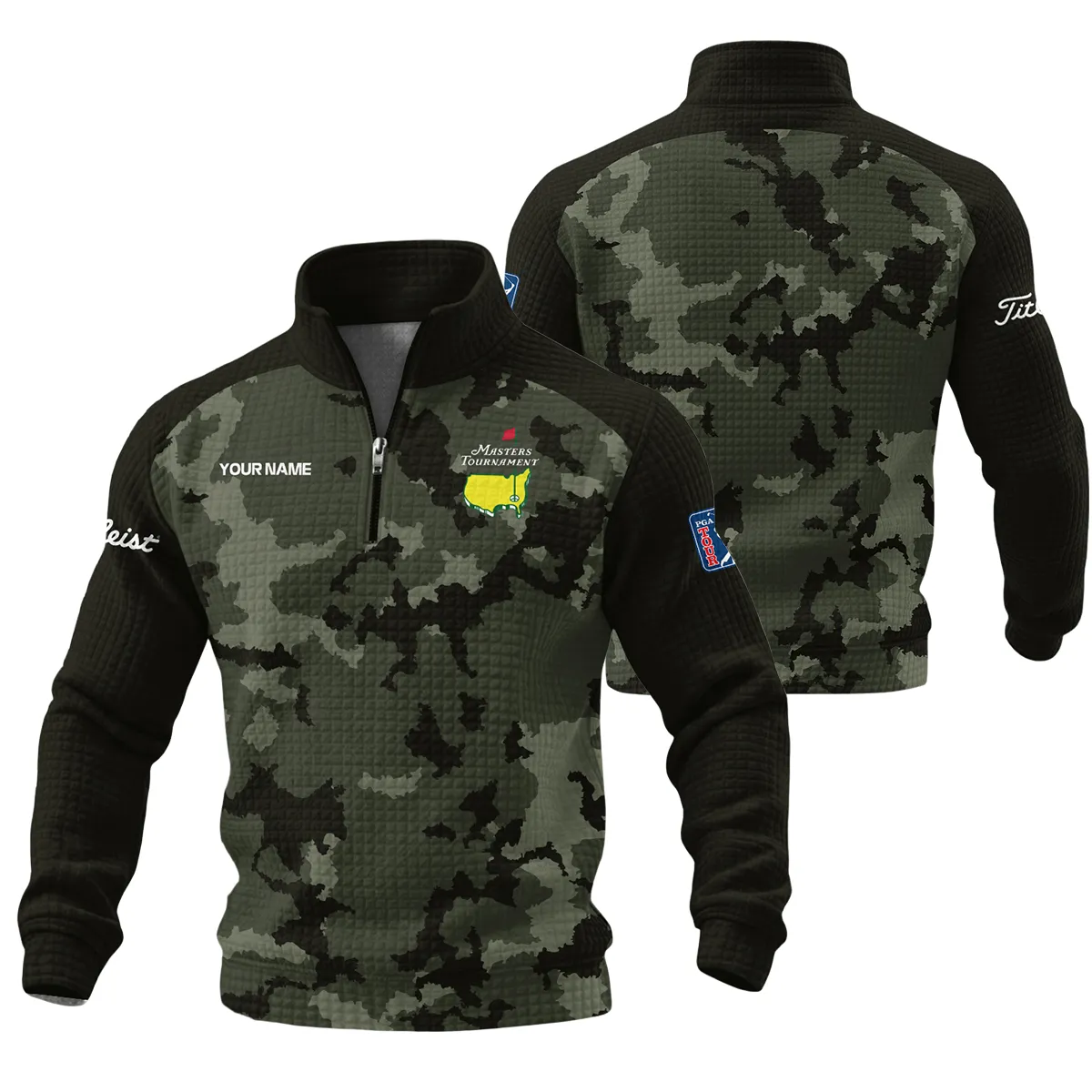 Masters Tournament Titleist Quarter Zip Quilted Waffle All Over Prints QTMT090226A1TL-QZW - Image 3