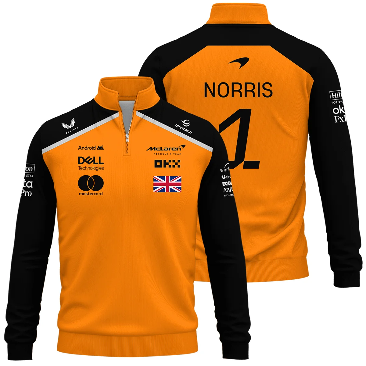 #1 2026 Lando Norris McLaren F1 Team For Fans Quarter-Zip Sweatshirt BLNR3126A1QZS
