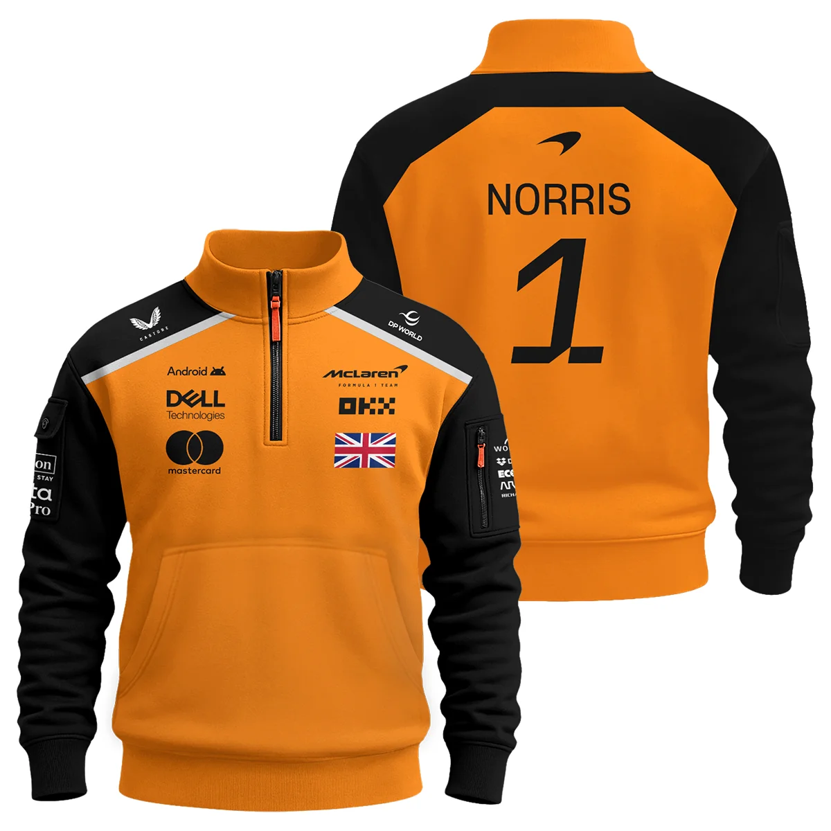 #1 2026 Lando Norris McLaren F1 Team For Fans Sweatshirt Zipper BLNR3126A1SHZ