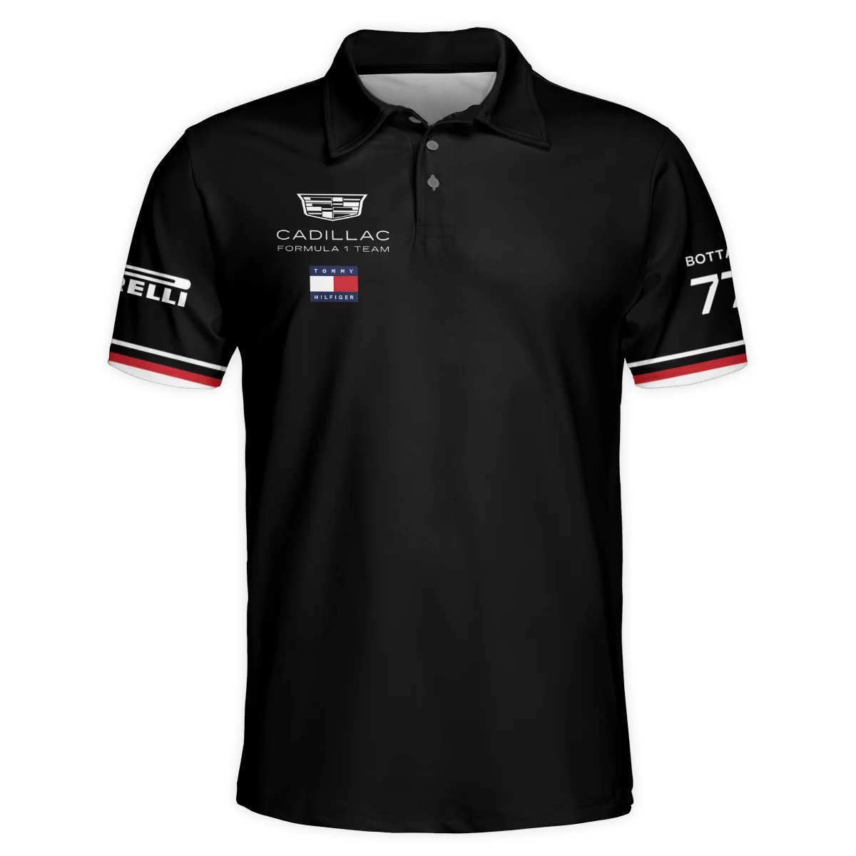 2026 Valtteri Bottas Cadillac F1 Teamwear Polo Shirt BLVACDL9226A2PL - Black - Image 2