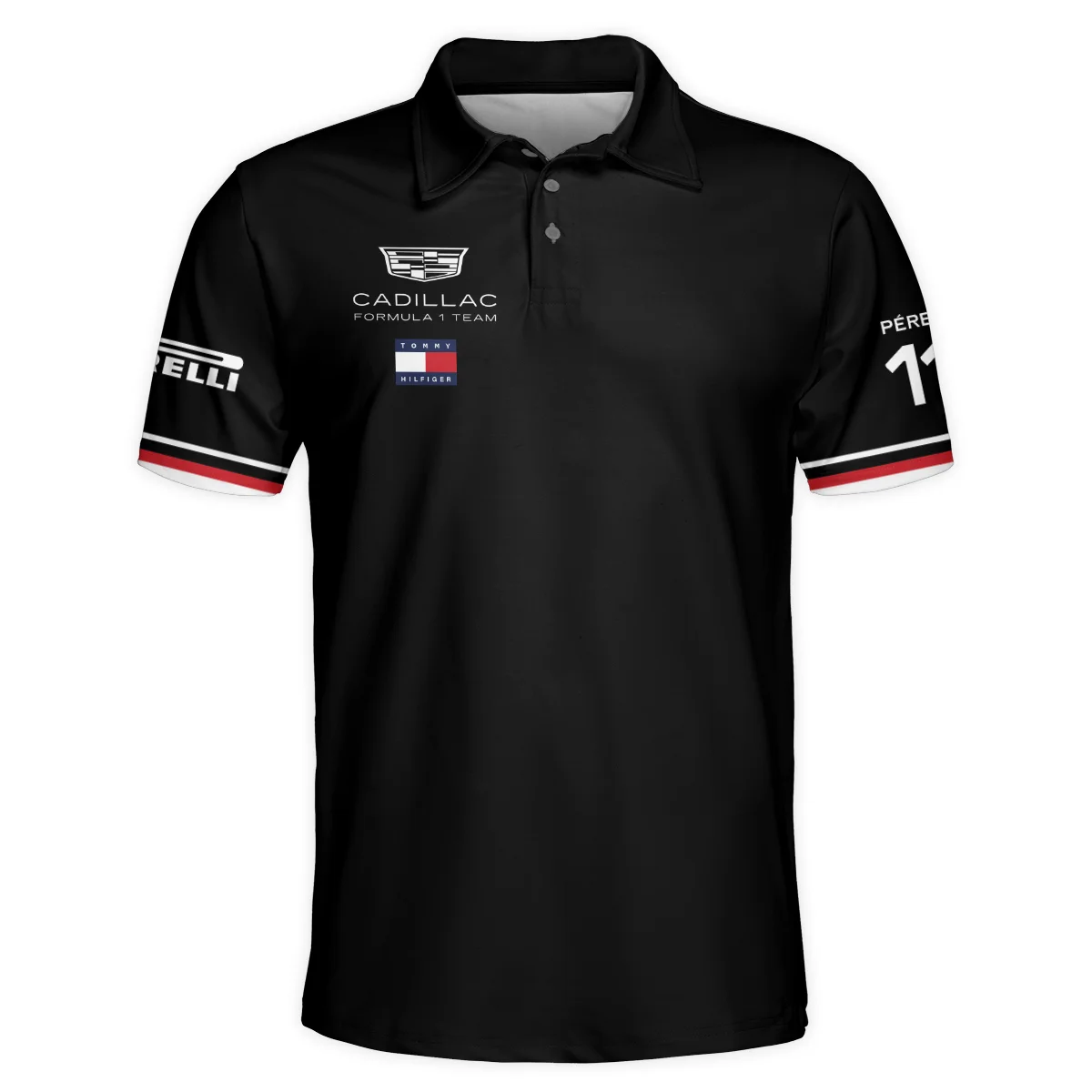 2026 Sergio Perez Cadillac F1 Teamwear Polo Shirt BLVACDL9226A4PL - Black - Image 2