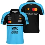 2026 McLaren F1 Teamwear For Fans Polo Shirt BLMCL25126A3PL - Cyan - F1 Fan Gear