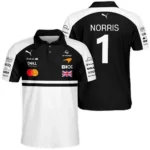 2026 Lando Norris McLaren F1 Teamwear Polo Shirt BLNR26126A2PL - White - Trackside Outfit