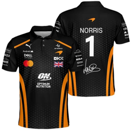 2026 Lando Norris McLaren F1 Teamwear Polo Shirt BLNR26226A1PL - Orange - Formula Racing Apparel