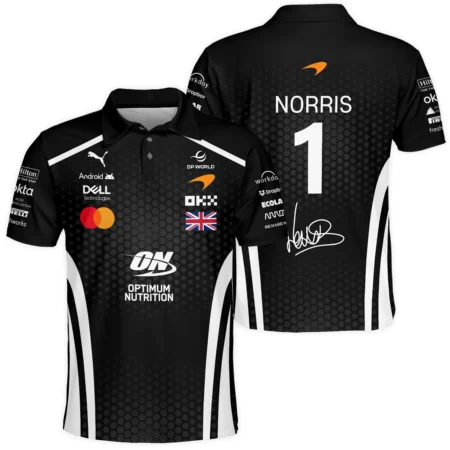 2026 Lando Norris McLaren F1 Teamwear Polo Shirt BLNR26226A2PL - White - Pit Lane Clothing