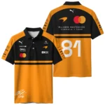 2026 Oscar Piastri 81 McLaren F1 Teamwear Polo Shirt BLOP25326A1PL - Orange - F1 Fan Gear