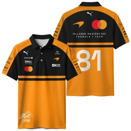 2026 Oscar Piastri 81 McLaren F1 Teamwear Polo Shirt BLOP25326A1PL - Orange