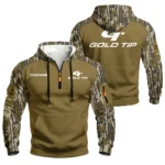 Gold Tip Zip Neck Hoodie Designed for True Fans QTAR070225A1GOT