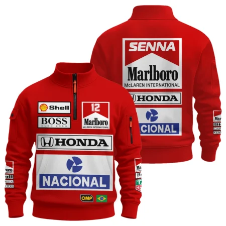 1988 Ayrton Senna Honda Race Suit Marlboro McLaren Sweatshirt Zipper BL3725A2SHZ