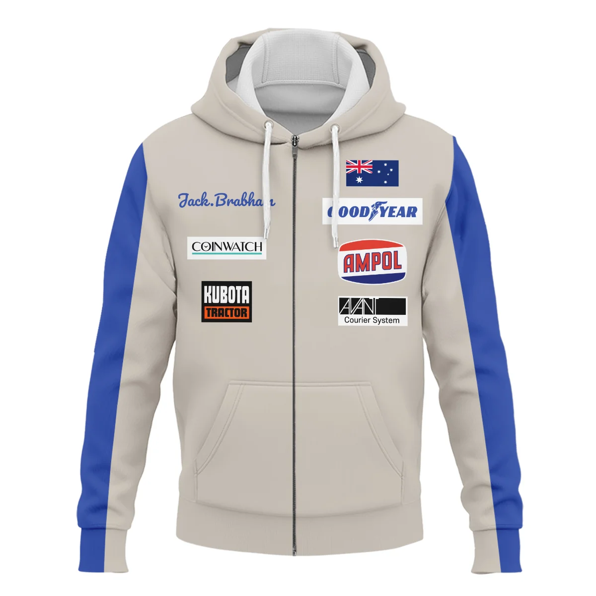 1970 Jack Brabham race suit Zipper Hoodie BLVAJB070725A01ZHD - Image 2