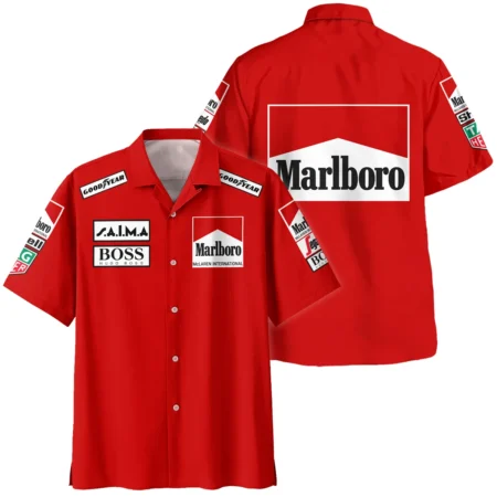1985 Alain Prost Racing Suit McLaren F1 Team Hawaiian Shirt BLVAAP070725A04HW - Motorsport Lifestyle Wear