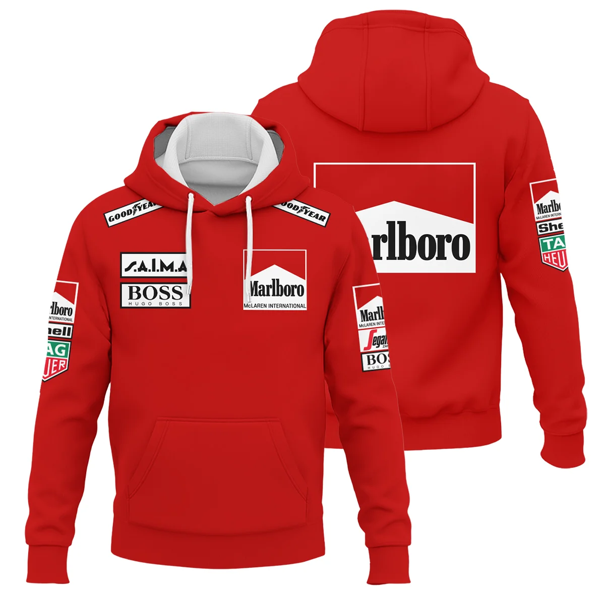 1985 Alain Prost Racing Suit McLaren F1 Team Hoodie BLVAAP070725A04HD - Race Day Design
