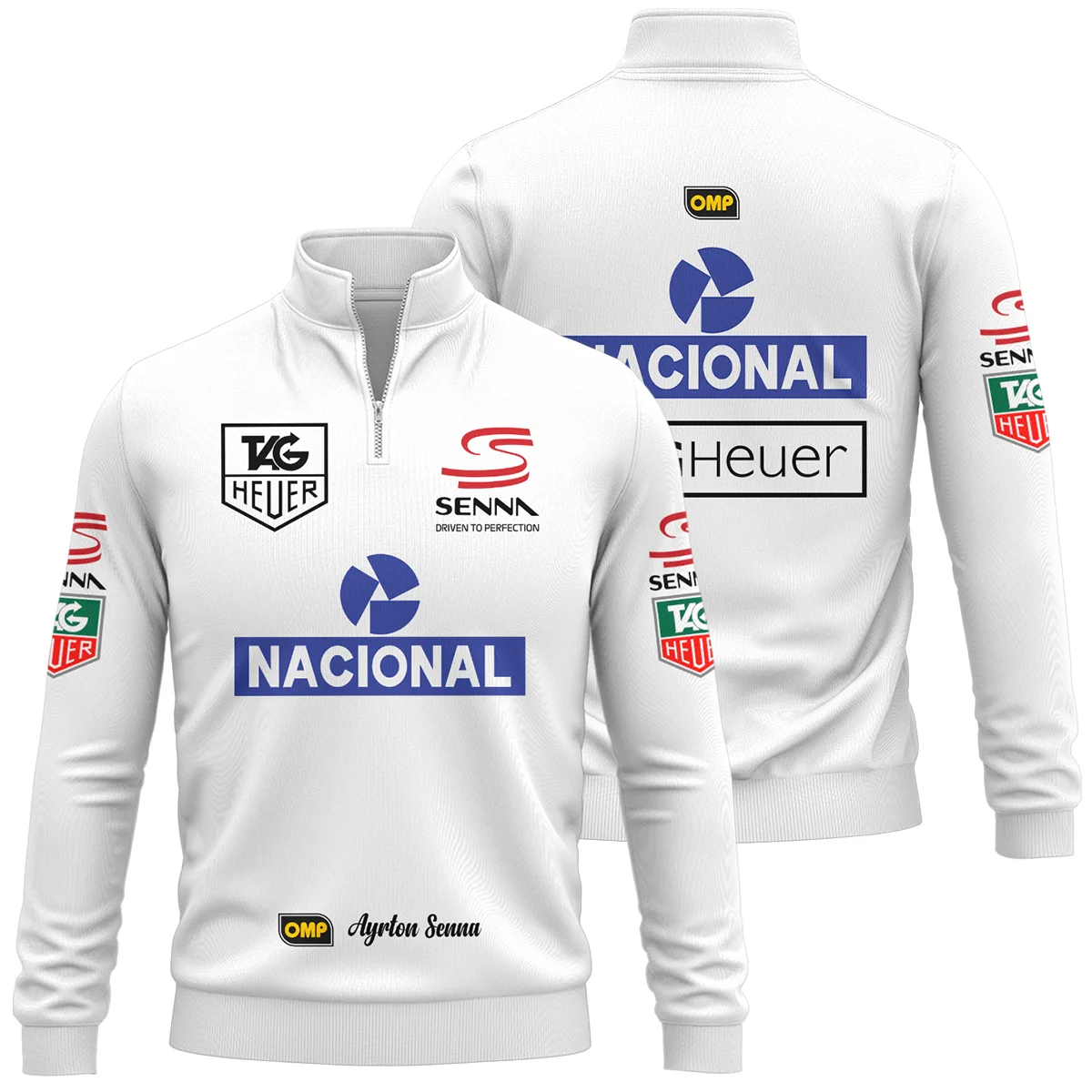 1985 Ayrton Senna John Player Special Lotus F1 Racing Team Quarter-Zip Sweatshirt BL3725A3QZS - Motorsport Lifestyle Wear