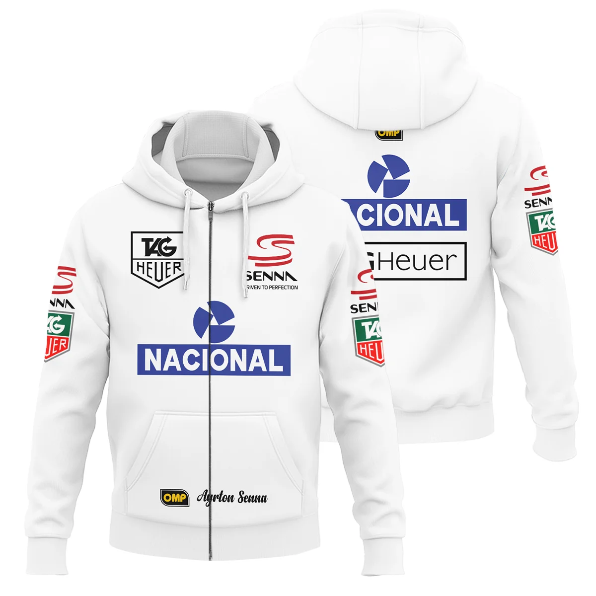 1985 Ayrton Senna John Player Special Lotus F1 Racing Team Zipper Hoodie BL3725A3ZHD - Motorsport Apparel