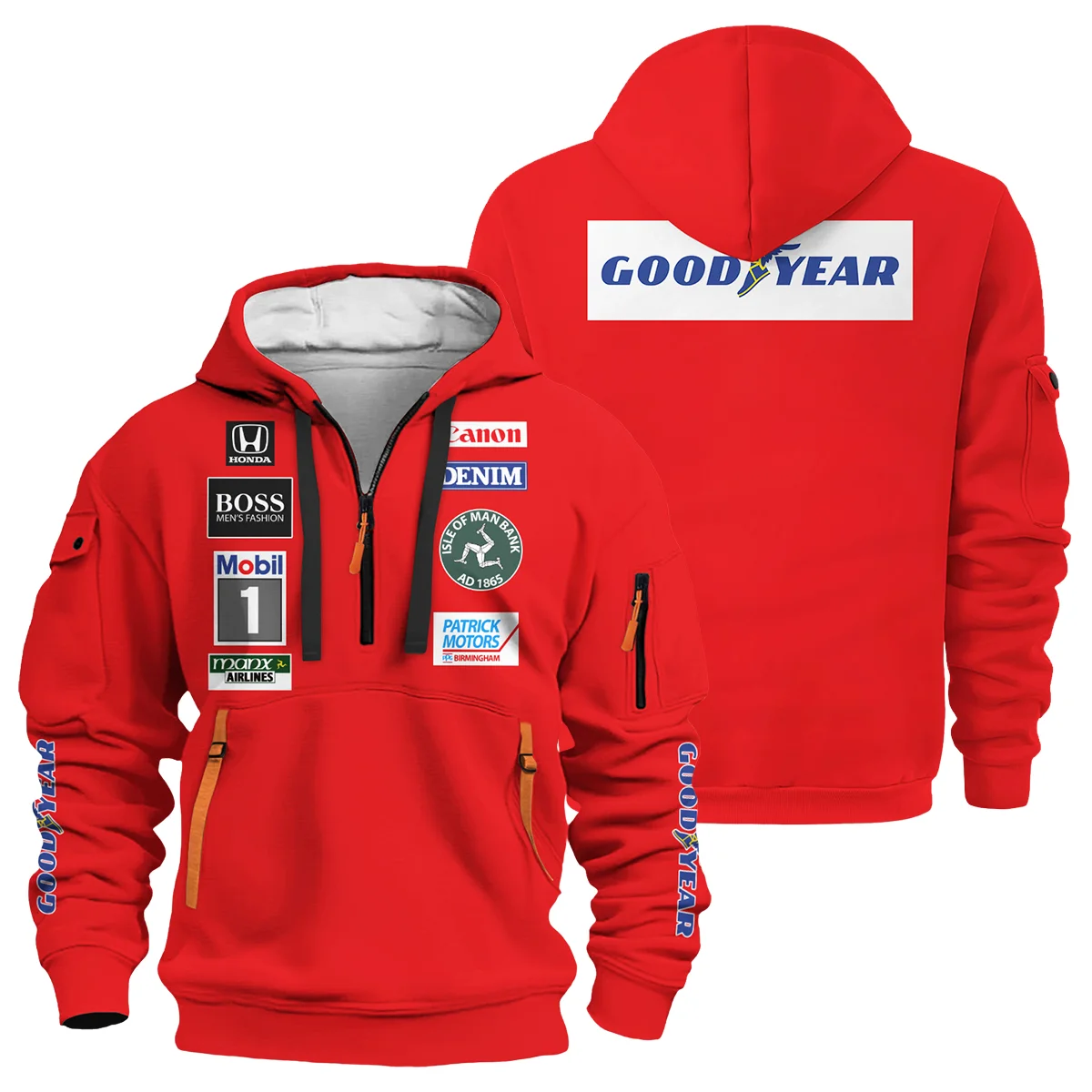 1985 Nigel Mansell Racing Suit Williams F1 Hoodie Half Zipper BLNM29725A3HDF - Motorsport Lifestyle Wear